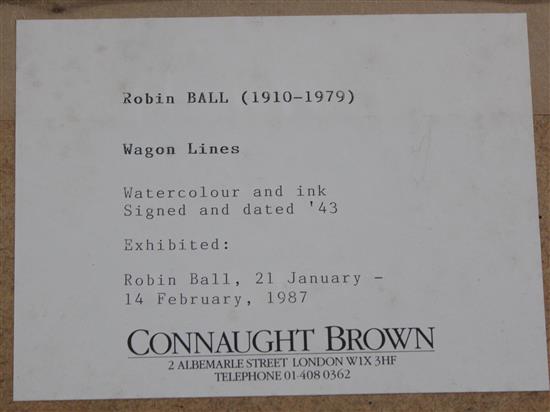 § Robin Ball (1910-1979) Wagon Lines, 11.5 x 9in.